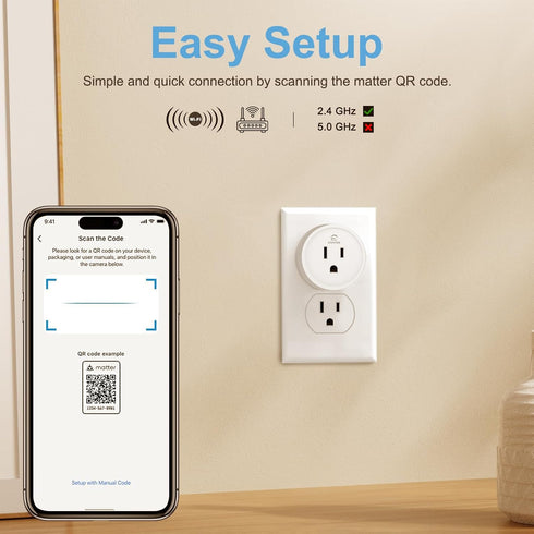 Matter Smart Plug, Homekit Supported, Smart Outlet Works with Siri, Alexa & Google Home, WiFi Outlet Smart Home with Remote Control, Timer & Sched...