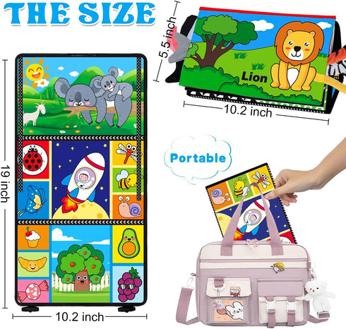 Baby Toys 0-6 Months - Tummy Time Mirror Toys with Cloth Books & Teethers - Montessori Infant Toys for Babies 0 3 6 9 Months - High Contrast Newbo...