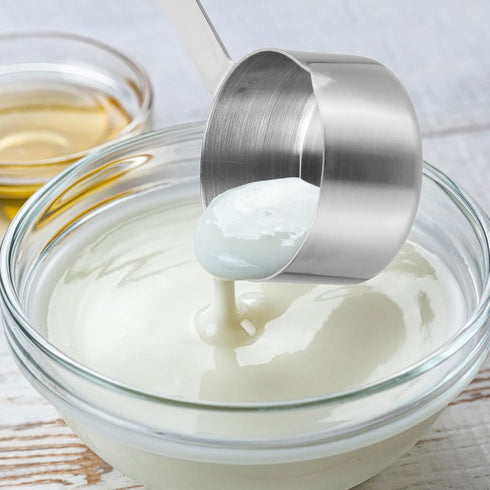 Amosfun Stainless Steel Saucepan Butter Melting Pot Milk Heating Pot with Dual Spouts and Long Handle 60ml Stove Top Sauce Pan for Coffee Milk But...