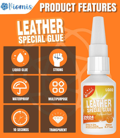 20g Leather & Fabric Adhesive: Strong, Clear & Flexible for Craft, Repair, Upholstery | Perfect for Shoes, Bags, Furniture...