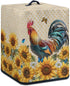 Dust Cover with Pocket for Air Fryer Oven, Protective Cover Dust-Proof Stain Resistant Electric Appliance Cover Easy to Clean, Rooster Sunflower P...
