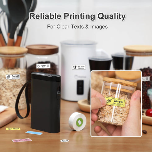 Label Maker Machine with Tape, P21 Portable Bluetooth Label Printer, Wireless Built-in Cutter Sticker Maker Mini Label Makers with Multiple Templa...