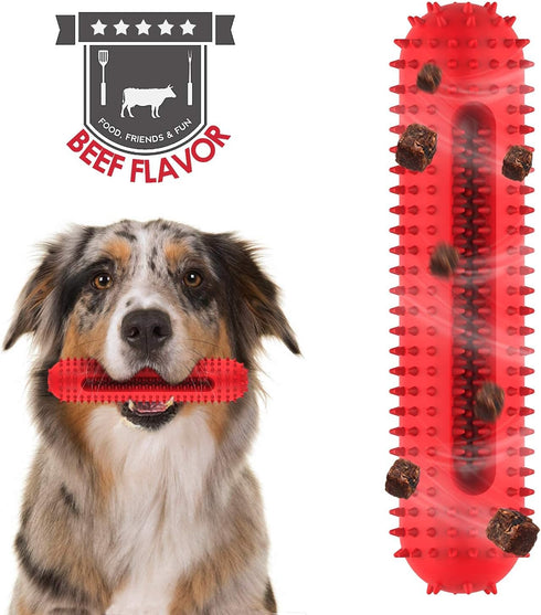 petizer Dog Squeaky Toys for Aggressive Chewers, Tough Toothbrush Dog Chew Toy, Nearly Indestructible Rubber Toys for Pet Training, Teeth Cleaning...
