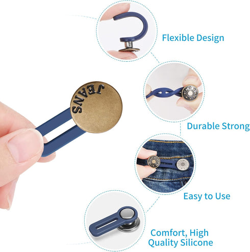 12PCS Button Extenders for Jeans, Pants Button Extender, Waist Extenders for Pants for Women Men, No Sewing Instant Waistband Extension 1-1.8 Inch...
