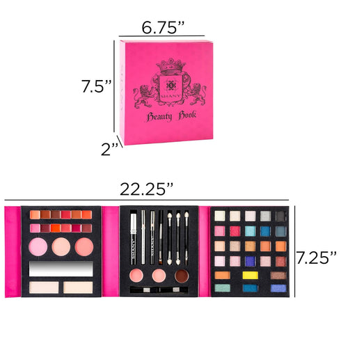 SHANY Beauty Book Makeup Kit All in one Travel Makeup Set - 35 Colors Eyeshadow, Eye brow, makeup blushes, powder palette,10 Lip Colors, Eyeliner ...