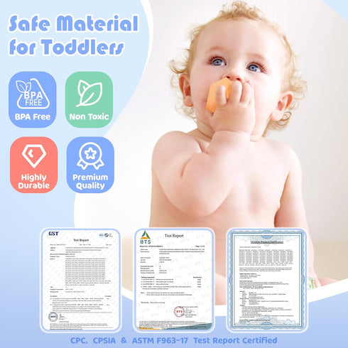 Stacking & Nesting Baby Toys: Squeeze Teething Baby Toys and Building Blocks with Horse Figure - Newborn Essentials for 6 12 18 Months Baby Toddle...