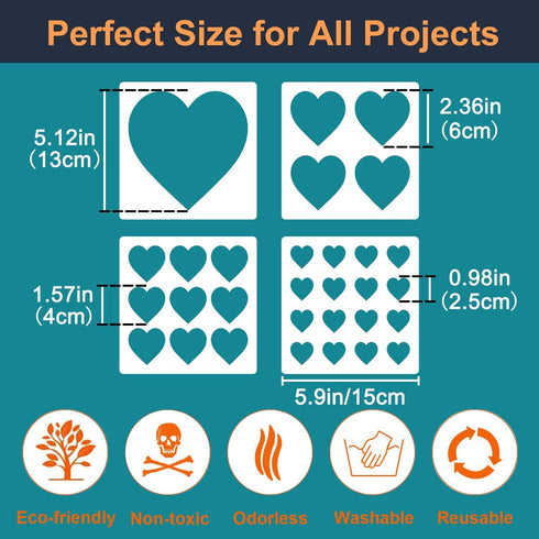 16 Pack Shape Stencils, Reusable Painting Stencils with Star, Circle, Heart, Moon Shape Patterns Stencils for Wall Painting Home Decor, 5.9 Inches...