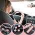 Frienda 10 Pcs Flowers Vintage Groovy Car Accessories Set Floral Steering Wheel Cover Flowers Car Air Vent Clips Center Console Armrest Cushion Ca...