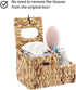 Sumnacon Square Woven Tissue Box Cover - Decorative Cube Wicker Tissue Box Holder with Side Organizer, Rustic Water Hyacinth Tissue Holder for Liv...