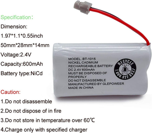 BT1015 BT1007 Cordless Phone Battery Comptible for Uniden DCX150 DECT1500 D1484 BT-1007 BT-1015 BT-904 BBTY0460001 BBTY0510001 Telephones(3 Pack)...