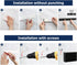 magnetic knife holder for wall—with 2 hooks, No Drilling 10 Inch black knife magnetic strip, Powerful knife magnet rack, include Adhesive Tape and...