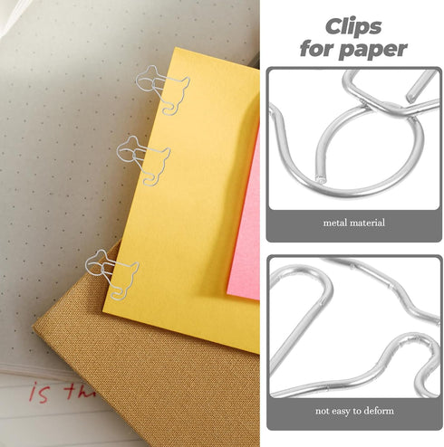 LALAFINA 50pcs Dog Paper Clips, Fun Paper Clips Animal Bookmark Clips Metal Paper Pin Folder Bookmark Clips Dog Office Supplies for Women Men Dog ...