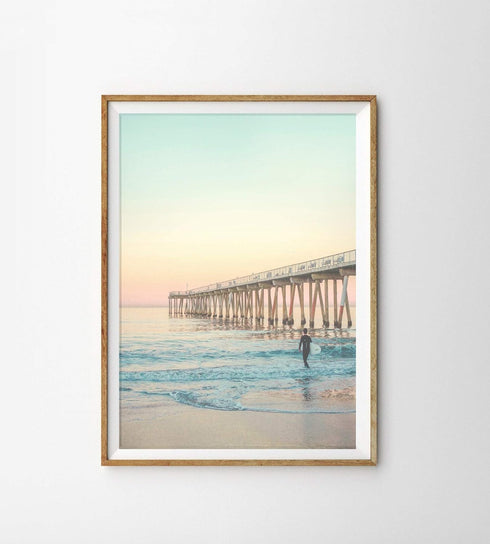 iMagitek Set of 6 Unframed California Coastal Surf Wall Art Prints, Beach Sunset Wall Poster, Surfboard Wall Art (8" x 10")...