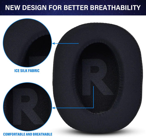 Earpads Cushions Replacement for Logitech G Pro, G Pro X, G Prox 2 Headphones, Cooling Gel Ear Pads with Noise Isolation Foam, Added Thickness...