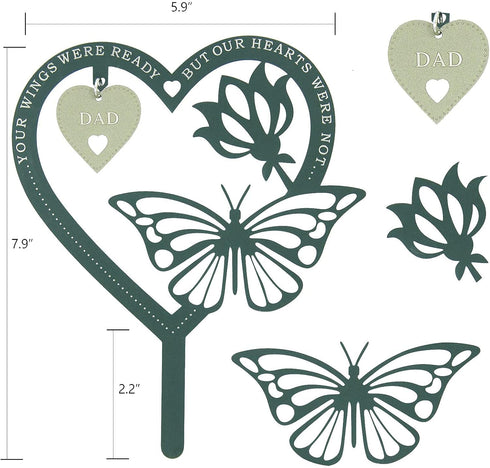 Memorial Gift Heart-shape Butterfly Ornament Plaque, Sympathy Gift for Loss of Father, Bereavement Condolence Remembrance Gift in Memory of Loved ...