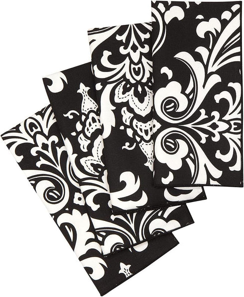 Cloth Napkins Black and White Wedding Table Decor Backyard Party Reception Black and White Table Linens, Linen Napkins All Cotton Dinner 18"x18" S...