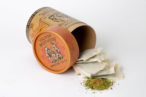 Yaupon Brothers Spiced Peach Yaupon Tea - 16 Eco-Friendly Yaupon Peach Tea Bags Crafted from Organic Peach Green Tea Ingredients & Antioxidant Ric...