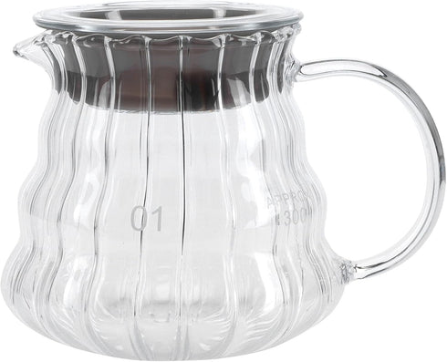 Fdit Transparent High Borosilicate Glass Coffee Pot Exquisite Coffee Maker Kettle Teapot Supply with Rubber Cover for Home Hotel Office(1#) Coffee...