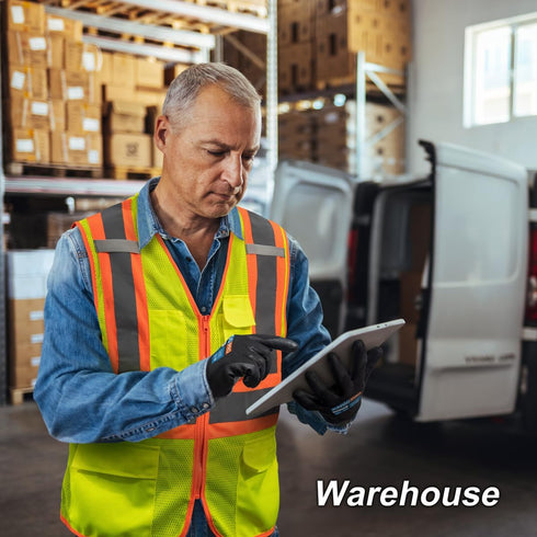 KAYGO Safety Work Gloves PU Coated for Men and Women- KG11PB,12 Pairs,Seamless Knit Glove with Two Fingers Touchscreen,Ideal for General Duty Work...