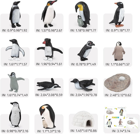 Polar Penguin Figure Cards Playsets 15PCS Penguin Model Toy Desktop Decoration Collection Party Favors Toys for Boys Girls Kids...