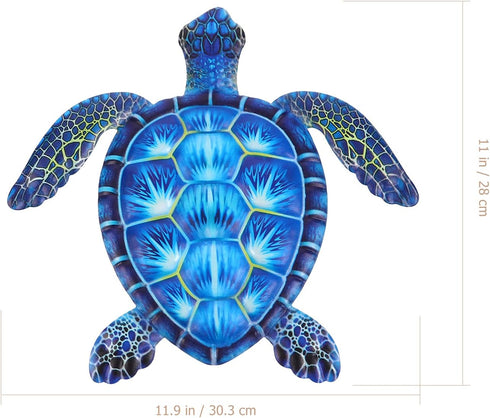 Cabilock Metal Sea Turtle Wall Decor Nautical Ornaments 3D Metal Hanging Decor Beach Sculptures Home Decor for Home Indoor Backyard Patio Garden B...