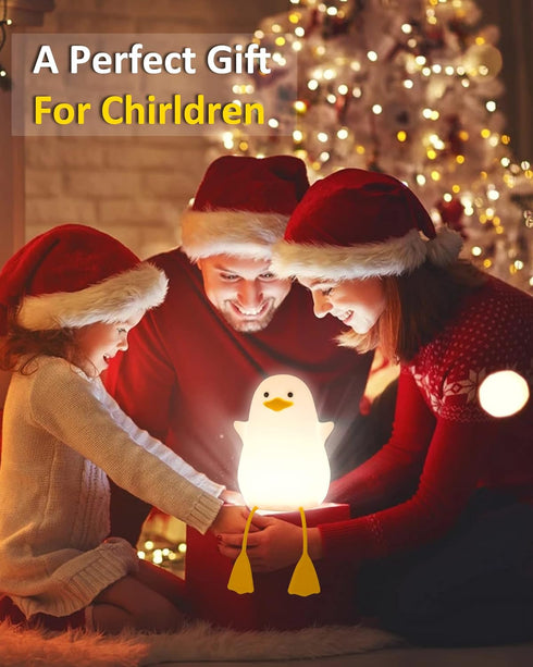 Attivolife Duck Night Light for Kids, Cute Animal Silicone Lamp Touch Control + Dimmable + Timer, USB Rechargeable LED Feeding, Bedside Bedroom De...