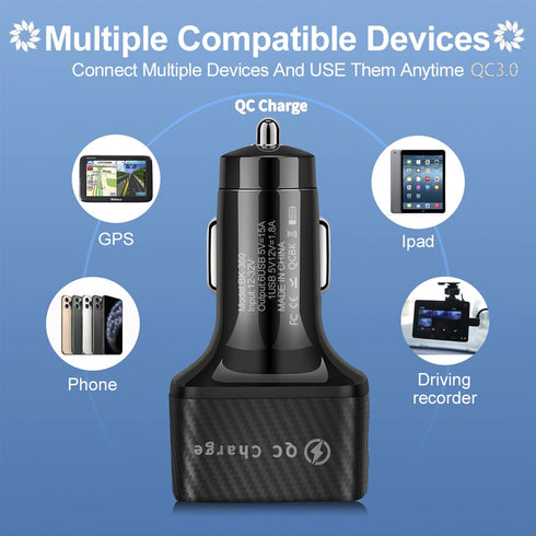 Amiss Car Charger Adapter, 6 USB Multi Port, Fast Charger, Include QC 3.0 and 5 Other Ports, Car Interior Accessories, Fit for iPhone 13/12/11/pro...