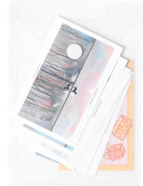 7x9 Clear Plastic Envelopes Hook Loop Closure Receipt Stickers Storage Holder 10 Pack...