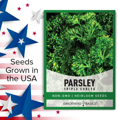 Gardeners Basics, Curled Parsley Seeds for Planting Indoors and Outdoors Heirloom, Open-Pollinated, Non-GMO Curly Herb Variety- Great for Home Gar...