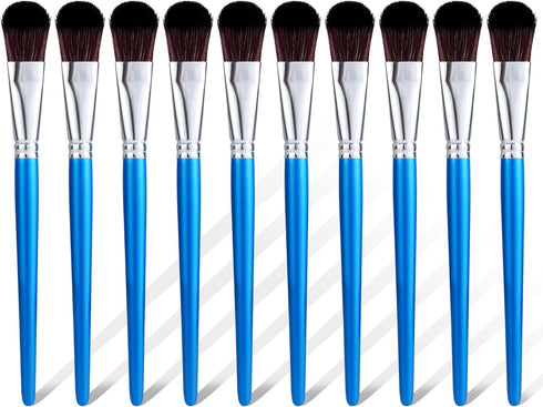 10pcs Mop Brush for Acrylic Painting, 1 Inch Oval Blending Brushes for Acrylic Painting, Paint Brushes with Wooden Handle for Acrylic Paint, Water...