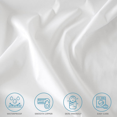 Body Pillow Protector Waterproof 2 Pack Body Pillow Cover with Zipper 21"x 55" Body Pillow Case White Pillowcase Encasement Machine Washable......