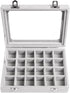 Jewelry Box 24 Grid Velvet Earrings Holder Tray Detachable Earring Case Jewelry Showcase for Drawers Glass Clear Lid Organizer Jewelry Display Sto...