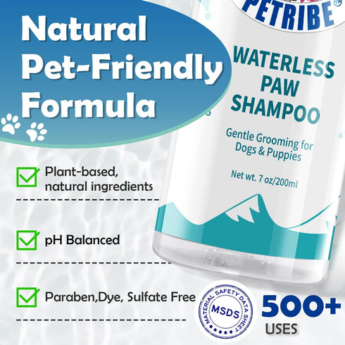 Dog Paw Cleaner, Portable Waterless Cleaning Shampoo for Dogs Foot Washer, Silicone Dogs Cat Foot Grooming Brush for Muddy Paws Rose Scent...