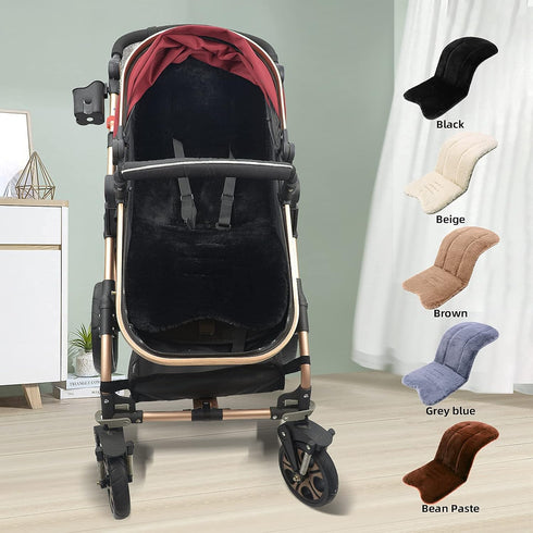 Baby Stroller Cushion Winter Warm Stroller Seat Liners 78 x 35cm Breathable Universal Newborn Carriage Cushion Faux Sheepskin Soothing Silky Soft ...