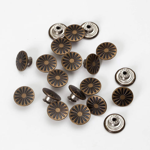 20 Sets 17mm Replacement Jeans Buttons Pants Metal Button Snap Denim Buttons Replacement Kit Suspender No Sew Buttons with Rivets...