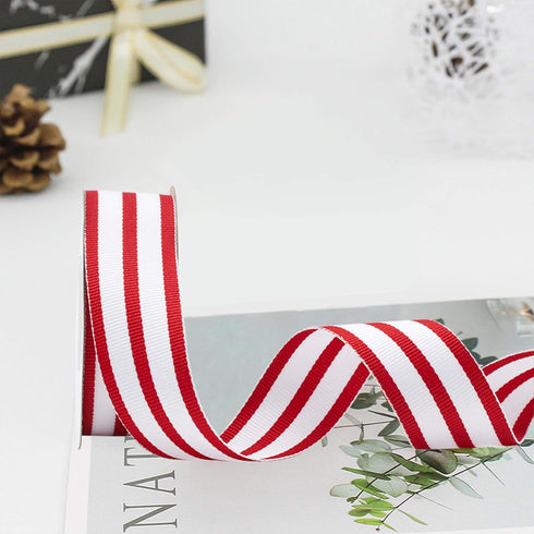 Fabric Ribbons Red and White Plaid Ribbon for Crafts, Grosgrain Striped Ribbon for Gift Wrapping, 1 Inch Organza Polka Dot Ribbon, 30 Yard...