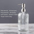 Easy-Tang Glass Hand Soap Dispenser Silver Pump Refillable Dish Shampoo Lotion Bottle with Brushed Bathroom Kitchen Decor 18 OZ...