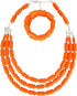 Fashion Handmade Bead Multilayer Statement Necklace Bracelet Earrings Jewelry Set...