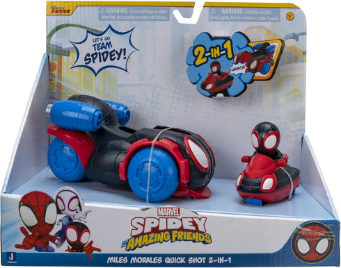Marvel Spidey and His Amazing Friends Quick Shot Vehicle (Miles Morales: Spider-Man) - Quick Shot 2-in-1 Vehicle...