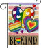 Be Kind Rainbow Love Heart Garden Flag Double Sided, LGBTQ Gay Lesbian Decorative Yard Outdoor Home Pride Month Small Decor, LGBT Bisexual Pansexu...