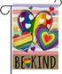 Be Kind Rainbow Love Heart Garden Flag Double Sided, LGBTQ Gay Lesbian Decorative Yard Outdoor Home Pride Month Small Decor, LGBT Bisexual Pansexu...