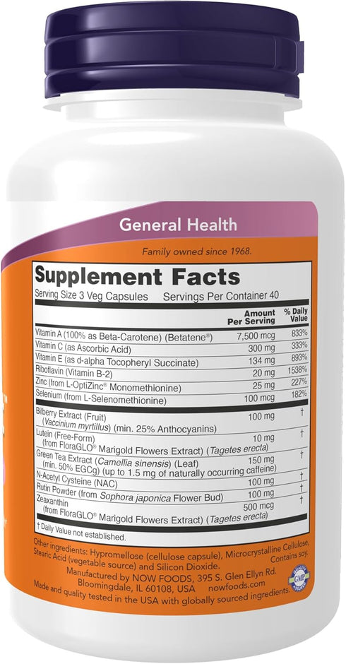 NOW Supplements, Ocu Support™ with FloraGLO® Lutein, plus Vitamins A, C and E, 120 Veg Capsules...