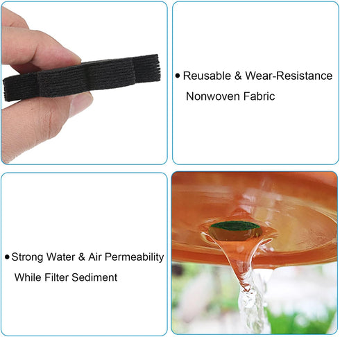 PATIKIL 3 Inch Plant Pot Hole Pad, 30 Pack Non-Woven Fabric Flower Shape Bonsai Bottom Soil Mat, Black...