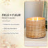 FIELD FLEUR Peony Blush Scented Candle – Luxury 12oz Soy Wax, 2-Wick Handwoven Glass Jar, Sandalwood,Pink Peppercorn with Rose Blooms & Jasmine– S...
