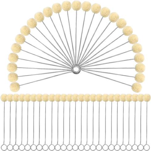 BUTUZE Wool Daubers Wool Daubers Ball Brush Leather Dye Tool with Metal Handle Wool Daubers for Leather Dyes for DIY Crafts Projects (50 Pcs)...