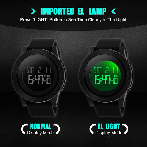 FANMIS Men's Digital Sports Watch LED Screen Large Face Electronics Military Watches Multi-functional Waterproof Alarm Stopwatch Back Light Outdoo...