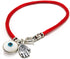 3 in 1 Evil Eye Charm Bracelet for Luck with Silver Hamsa Hand of Fatima Protection Charm on Lucky Red String - 7" Stylish Bracelet for Women, Mom...