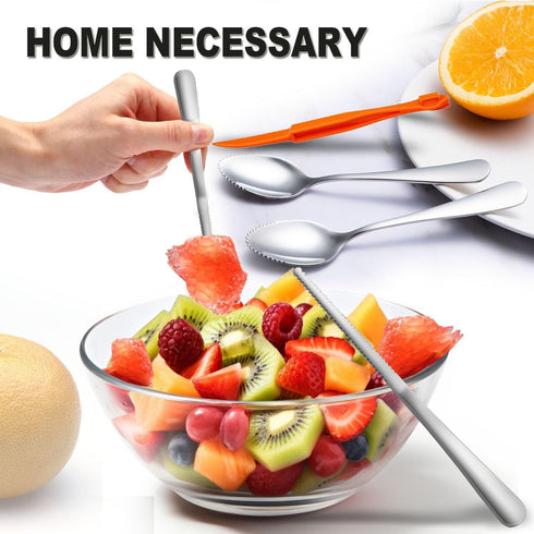 Grapefruit Spoons Serrated Edge Stainless Steel Fruit Knife Grapefruit Utensils Tool Dessert Spoons for Citrus Lemon Kiwi Salads Melon Lime Pitaya...