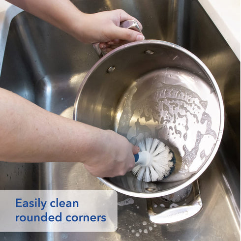 Unger Sink & Dish Scrub Brush – Kitchen Scrub Brush, Dish Washing Scrubber, Small Cleaning Brush, Kitchen Cleaning Supplies, Non-Scratch Bristles,...