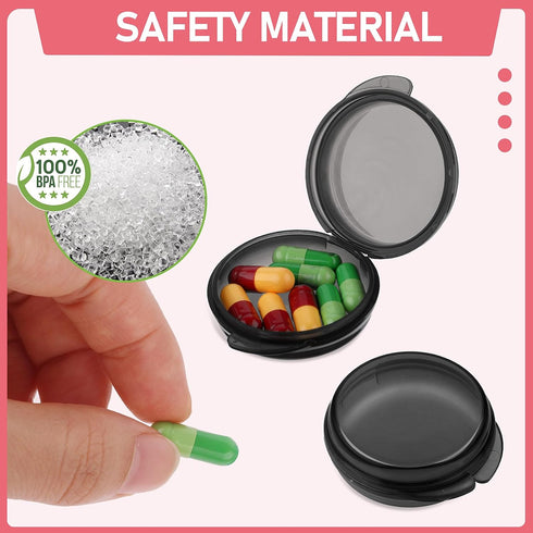 4PCS Portable Medicine Pills Case Small Pill Box Cute Medicine Case Compact Portable Pocket Purse Storage Container Earplug Bag Round Holder Bottl...